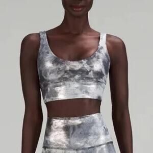 Lululemon Align Bra A/B *SHINE - Size 4 SILVER Gray REVERSIBLE